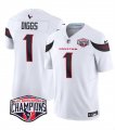 Cheap Men's Houston Texans #1 Stefon Diggs White F.U.S.E. 2024 AFC South Division Champions Vapor Limited Stitched Football Jersey