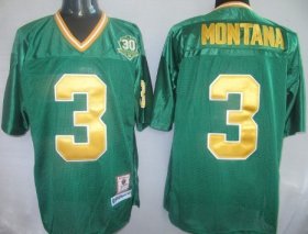 Wholesale Cheap Notre Dame Fighting Irish #3 Joe Montana Green Throwback Jersey