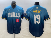 Cheap Men's Philadelphia Phillies #19 Cristian Pache Blue 2024 City Connect Limited Stitched Jerseys