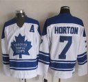 Wholesale Cheap Maple Leafs #7 Tim Horton White CCM Throwback Third Stitched NHL Jersey