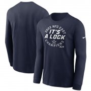 Cheap Men's Dallas Cowboys Navy 2023 NFC East Division Champions Locker Room Trophy Collection Long Sleeve T-Shirt