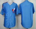 Wholesale Cheap Men's Montreal Expos Blank 1982 Blue Mitchell & Ness Throwback Jersey