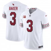 Cheap Men's Arizona Cardinals #3 Budda Baker White 2024 F.U.S.E. With 4-Star C Patch Vapor Untouchable Limited Football Stitched Jersey