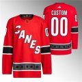 Wholesale Cheap Men's Carolina Hurricanes Custom Red 2022-23 Reverse Retro Stitched Jersey