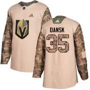 Wholesale Cheap Adidas Golden Knights #35 Oscar Dansk Camo Authentic 2017 Veterans Day Stitched Youth NHL Jersey