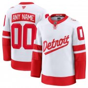 Cheap Men's Detroit Red Wings Active Player Custom White Red 2024-25 Stitched Jersey