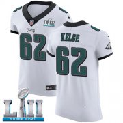 Wholesale Cheap Nike Eagles #62 Jason Kelce White Super Bowl LII Men's Stitched NFL Vapor Untouchable Elite Jersey