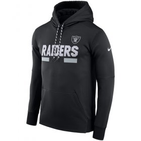 Wholesale Cheap Men\'s Las Vegas Raiders Nike Black Sideline ThermaFit Performance PO Hoodie