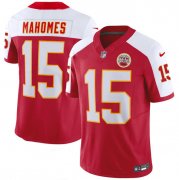 Wholesale Cheap Men's Kansas City Chiefs #15 Patrick Mahomes Red White 2023 F.U.S.E. Vapor Untouchable Limited Football Stitched Jersey