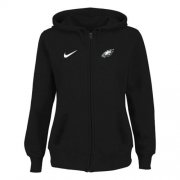 Wholesale Cheap Women's Philadelphia Eagles Stadium Rally Full Zip Hoodie Black