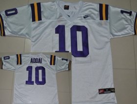 Wholesale Cheap LSU Tigers #10 Joseph Addai White Jersey