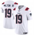 Cheap Men's New England Patriots #19 Joe Milton III White 2024 Vapor Limited Football Stitched Jersey