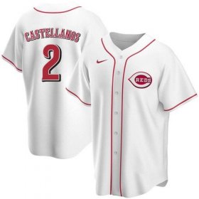 Wholesale Cheap Men\'s Cincinnati Reds #2 Nick Castellanos White 2021 Replica Home Jersey