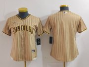 Cheap Women's San Diego Padres Blank Tan NEW 2023 Cool Base Stitched Jersey