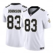 Men's New Orleans Saints #83 Juwan Johnson White 2023 F.U.S.E. Vapor Untouchable Limited Football Stitched Jersey