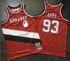 Wholesale Cheap A Bathing Ape Blazers #93 Bape Red Stitched Basketball Jersey