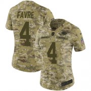 Wholesale Cheap Nike Packers #4 Brett Favre Camo Women's Stitched NFL Limited 2018 Salute to Service Jersey