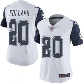 Wholesale Cheap Women\'s Dallas Cowboys #20 Tony Pollard White Limited Rush Jersey