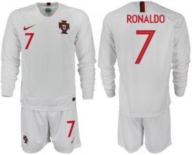 Wholesale Cheap Portugal #7 Ronaldo Away Long Sleeves Soccer Country Jersey