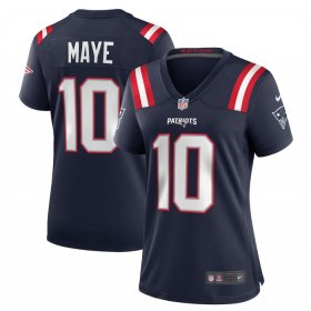 Cheap Women\'s New England Patriots #10 Drake Maye 2024 Draft Navy Football Stitched Jersey(Run Small)