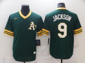 Wholesale Cheap Men Oakland Athletics 9 Jackson Green Game Nike MLB Jersey