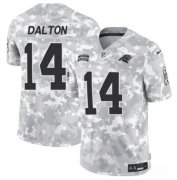 Cheap Men's Carolina Panthers #14 Andy Dalton 2024 F.U.S.E Arctic Camo Salute To Service Limited Stitched Football Jersey