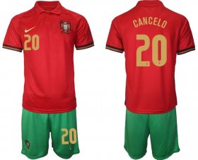 Wholesale Cheap Men 2020-2021 European Cup Portugal home red 20 Nike Soccer Jersey