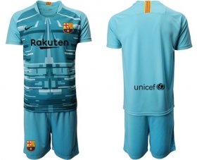 Wholesale Cheap Barcelona Blank Light Blue Goalkeeper Soccer Club Jersey