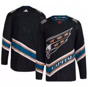 Wholesale Cheap Men's Washington Capitals Blank Black 2022-23 Reverse Retro Stitched Jersey