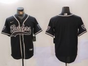 Cheap Mens Las Vegas Raiders Black Team Blank Patch Cool Base Stitched Baseball Jersey