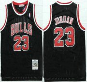 Wholesale Cheap Chicago Bulls #23 Michael Jordan 1997-98 Black Hardwood Classics Soul Swingman Throwback Jersey