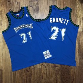 Wholesale Cheap Men\'s Minnesota Timberwolves #21 Kevin Garnett 2003-04 Blue Hardwood Classics Soul AU Throwback Jersey