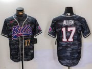 Cheap Men's Buffalo Bills #17 Josh Allen Camo Team Cool Base Stitched Baseball Jerseys