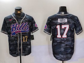 Cheap Men\'s Buffalo Bills #17 Josh Allen Camo Team Cool Base Stitched Baseball Jerseys