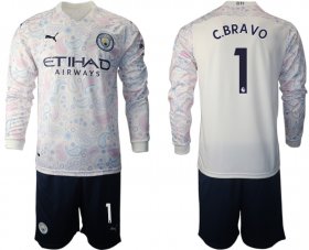 Wholesale Cheap 2021 Men Manchester city away long sleeve 1 soccer jerseys