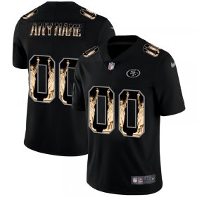 Wholesale Cheap San Francisco 49ers Custom Carbon Black Vapor Statue Of Liberty Limited NFL Jersey