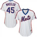 Wholesale Cheap Mets #45 Zack Wheeler White(Blue Strip) Alternate Women's Stitched MLB Jersey