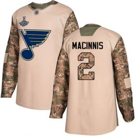 Wholesale Cheap Adidas Blues #2 Al MacInnis Camo Authentic 2017 Veterans Day Stanley Cup Champions Stitched NHL Jersey