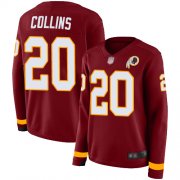 Wholesale Cheap Nike Redskins #20 Landon Collins Burgundy Red Team Color Women's Stitched NFL Limited Therma Long Sleeve Jersey