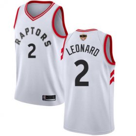 Cheap Raptors #2 Kawhi Leonard White 2019 Finals Bound Youth Basketball Swingman Association Edition Jersey