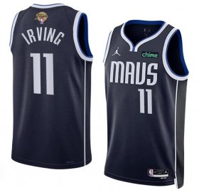 Cheap Men\'s Dallas Mavericks #11 Kyrie Irving Navy 2024 Finals Statement Edition Stitched Basketball Jersey