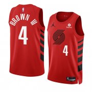 Wholesale Cheap Men's Portland Trail Blazers #4 Greg Brown III 2022-23 Red Statement Edition Swingman Stitched Basketball Jersey