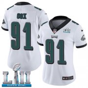 Wholesale Cheap Nike Eagles #91 Fletcher Cox White Super Bowl LII Women's Stitched NFL Vapor Untouchable Limited Jersey