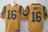 Wholesale Cheap Nike Rams #16 Jared Goff Gold Men's Stitched NFL Elite Rush Jersey