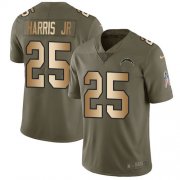 Wholesale Cheap Nike Chargers #25 Chris Harris Jr Olive/Gold Men's Stitched NFL Limited 2017 Salute To Service Jersey