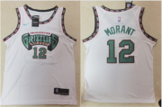 Wholesale Cheap Men's Memphis Grizzlies #12 Ja Morant White Nike 2019 Hardwood Classics Green Throwback Swingman Jersey