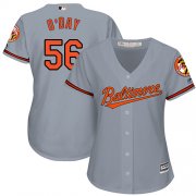 Wholesale Cheap Orioles #56 Darren O'Day Grey Road Women's Stitched MLB Jersey