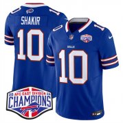 Cheap Men's Buffalo Bills #10 Khalil Shakir Royal F.U.S.E. 2024 AFC East Division Champions Vapor Limited Stitched Football Jersey