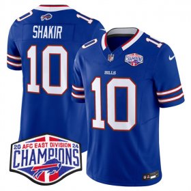 Cheap Men\'s Buffalo Bills #10 Khalil Shakir Royal F.U.S.E. 2024 AFC East Division Champions Vapor Limited Stitched Football Jersey