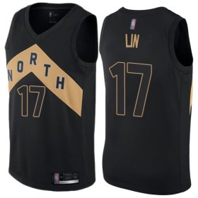 Wholesale Cheap Men\'s #17 Jeremy Lin Black Swingman Jersey - Toronto Raptors #17 City Edition Basketball